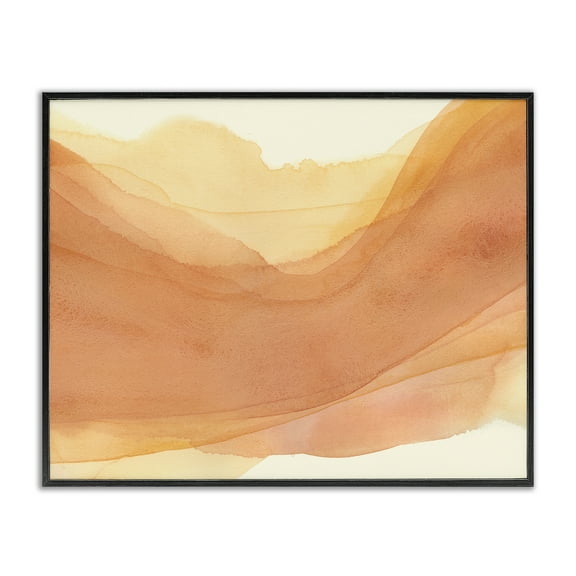 Stupell Industries Orange Splash Wave Abstract Painting Black Framed Art Print Wall Art, 14 x 11