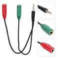 thumbnail image 1 of FLAMEEN 1 In 2 Audio Adapter, 3.5mm Audio Adapter Male To Female 2 Earphone Cables High Electrical Conductivity For Computer, 1 of 8