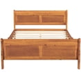 thumbnail image 3 of Tcbosik Full Size Wood Platform Bed Vintage Bed Frame, Oak, 3 of 10