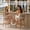 Teak, variant on PURPLE LEAF Outdoor Swivel Counter Height Bar Stools Set of 2 Patio 360° Rotating All-Weather Wicker Stools with Back and Cushion for Outside Backyard Kitchen Bistro Garden Bar, Deep Teak