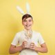 thumbnail image 5 of Easter Bunny Ear Linen Drawstring Bag, Bunny Gift Bags for Kids' Parties, Easter Baby Showers Gift Pouch for Sweet Treats & Party Favors, 5 of 5