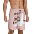 thumbnail image 2 of Bixox Men's Goose Holding Wineglass with Red Wine printed lightweight casual shorts, soft sleep shorts with pockets., 2 of 7