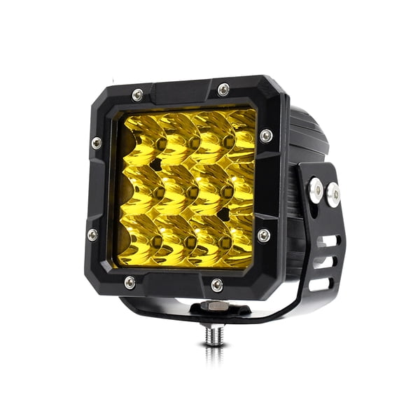 Mistaha High Power 100W 4300K Yellow Light Waterproof E15 5-Inch Square LED Work Light with IP68 Rating