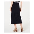 thumbnail image 2 of Tommy Hilfiger Womens Side Ruched Midi Skirt, Blue, X-Large, 2 of 2