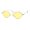 Silver Yellow, variant on Womens Lip Shape Metal Rim Hippie Sunglasses Gold Brown
