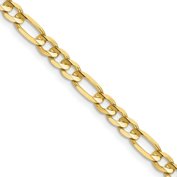 14K Gold Concave Open Figaro Chain 20"