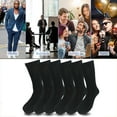 thumbnail image 3 of Lavencious Men's Soft and Comfort Bamboo Fiber Crew Dress Socks for Men Shoe Size 7-12, 6 Pairs(Black), 3 of 6