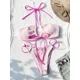 thumbnail image 5 of Bikini Sexy de cintura alta para mujer, bañador blanco ahuecado con aros, traje de baño con Push-Up, traje de baño de 2 piezas para playa 2024, 5 of 5