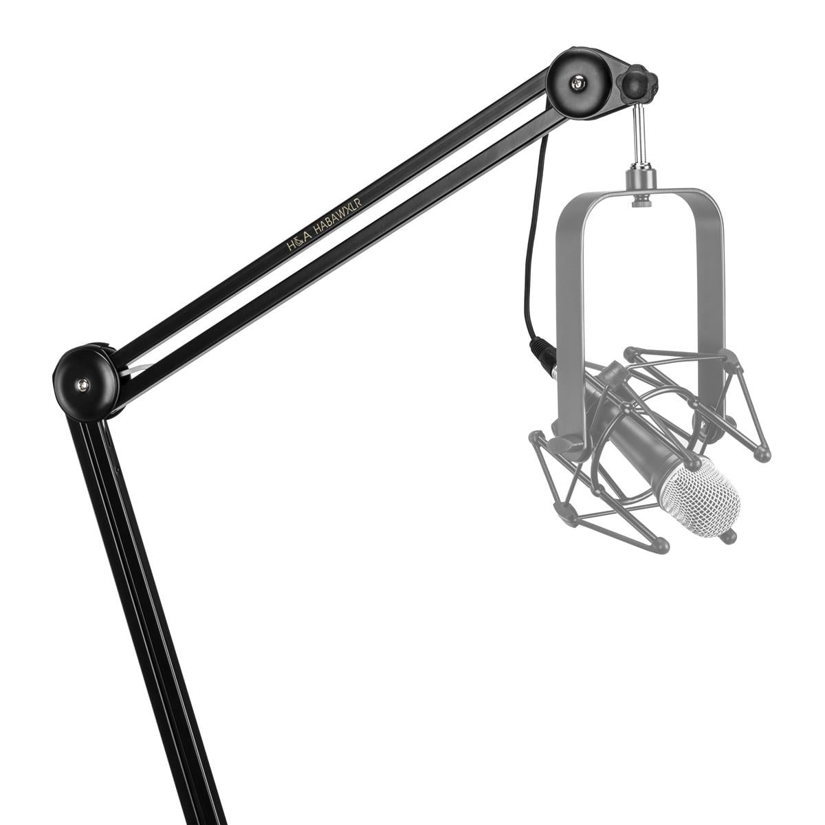 H&A Broadcast Arm with Internal Springs and Integrated 10' XLR Cable