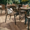 thumbnail image 6 of Flash Furniture Lila 4 Pack Medium Brown Rattan Indoor-Outdoor Restaurant Stack Chair, 6 of 16