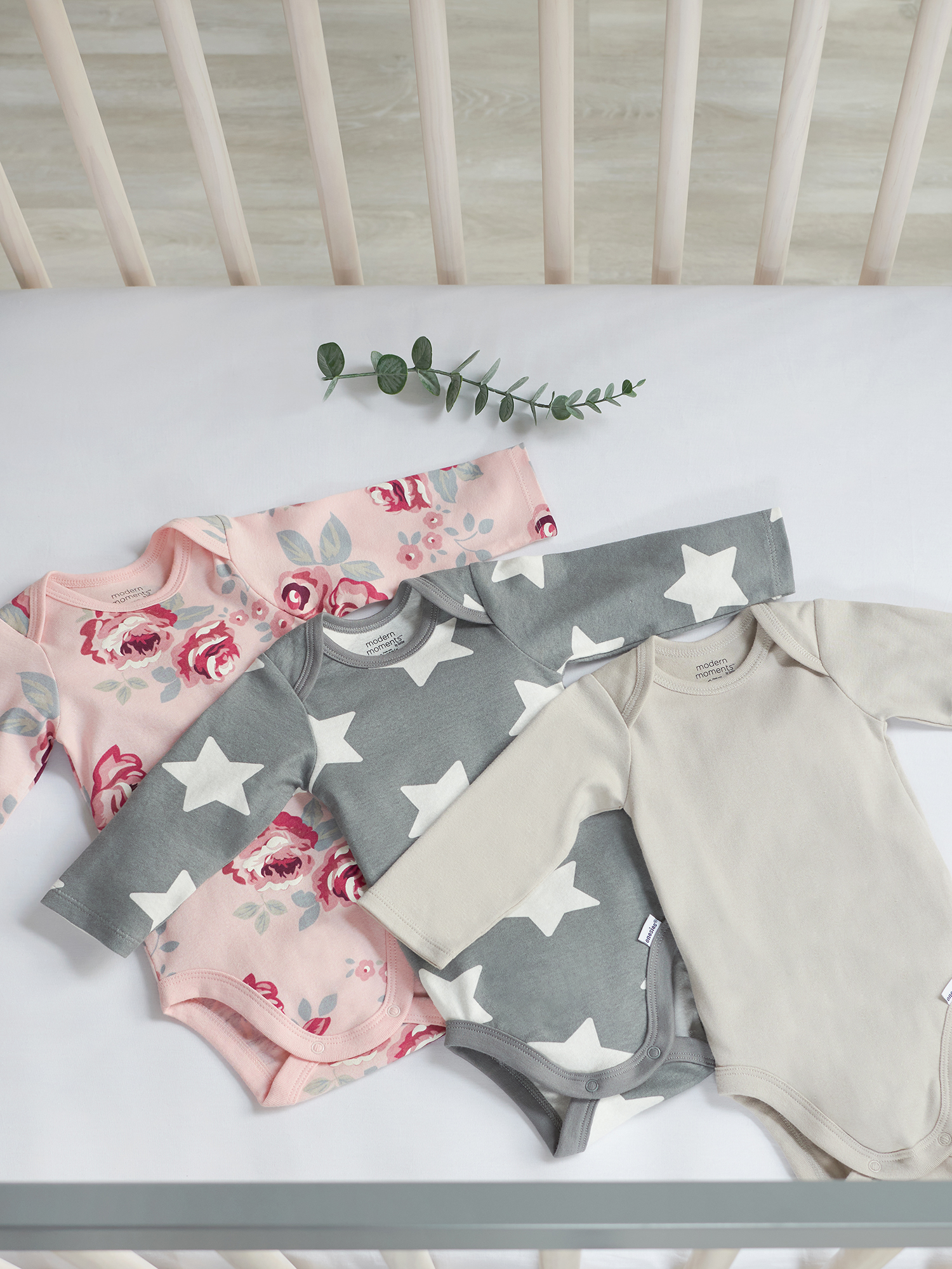 Modern Moments by Gerber Baby Boy Bodysuits, 3-Pack (Newborn-12 Months)