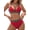 Brick Red, variant on Women Two Piece Swimsuit - Halter Bikini Set Bathing Suit Teen Bikini White M