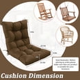 thumbnail image 2 of Snubbull Swing Cushions Set of 2, 42" × 21" × 5" Waterproof Rocking Chair Cushions with Ties for Outdoor Indoor Single Seat Cushions, Chocolate, 2 of 7