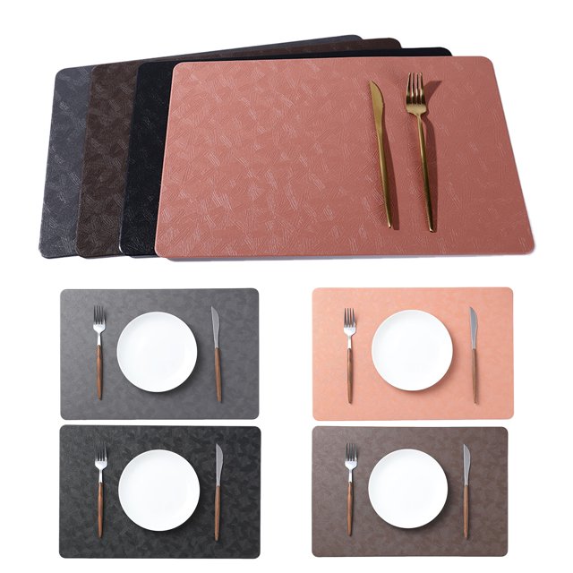 HEVIRGO 1PC Simili Cuir Tapis de Table Imperméable Rectangle Set de Table Anti-Écaillage Sous-Verres Protection de Table à Manger Coussin d'Isolation Thermique Sous-Verres Appropriés pour les Décorations de Table à Manger