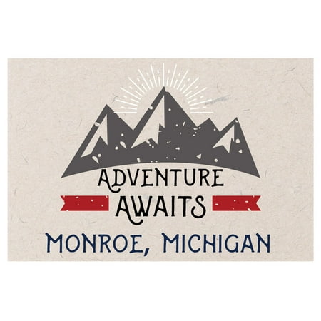 

Monroe Michigan Souvenir 2x3 Inch Fridge Magnet Adventure Awaits Design
