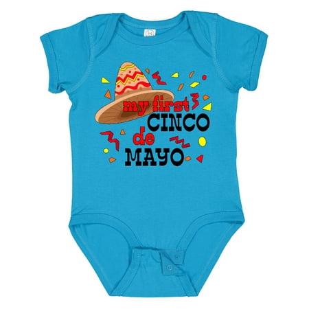 

Inktastic My First Cinco De Mayo with Sombrero Gift Baby Boy or Baby Girl Bodysuit