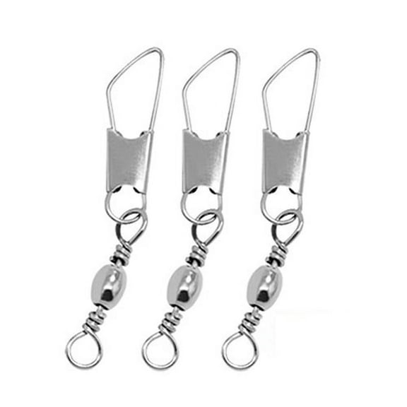 Opolski 30Pcs High Strength Fishing Barrel Swivel with Safety Snap Connector Tackle Kit