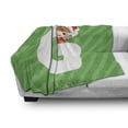 thumbnail image 3 of Christmas Alphabet Soft Flannel Fleece Blanket, Santa Female on a Letter G with a Green Tone Background, Cozy Plush for Indoor and Outdoor Use, 70" x 90", Green Dark Coral and White, by Ambesonne, 3 of 6