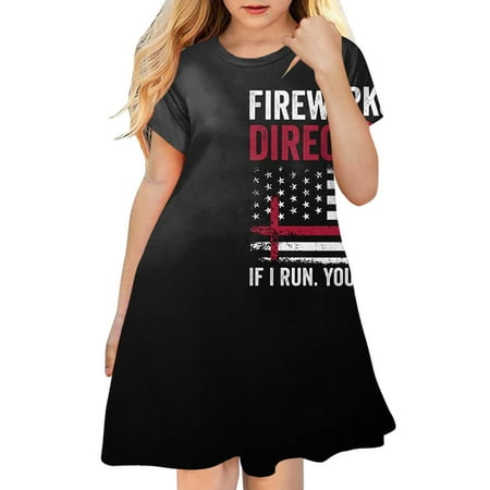 

Bunny Dress Toddler plus Size Dress for Girls Kids Toddler Baby Girls Spring Summer Print Short Sleeve Active Fashion Daily Indoor Outdoor American Independence Day Princess Dress