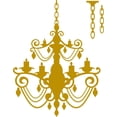 thumbnail image 1 of Design With Vinyl Chandelier 1 Artwork living room Hanging Light Fixture Extra Chain Gold Wall Decal for Family - Light Bulbs Ornate Lighting Fixture Suspended Themed Décor - Size: 7 In x 8 In, 1 of 3
