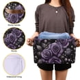 thumbnail image 3 of Yayeee Canvas Storage Basket with Handles for Shelves Fabric Bins Closet Organizer, Purple Roses, 3 of 8