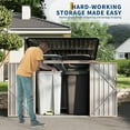 thumbnail image 6 of Danolapsi Outdoor Trash Can Storage 2 Binsgarbage Bin Storage Shed, 3x6 FT Garbage Bin Storage Shed With Chain Lid, Metal Outdoor Storage for Garden, Backyard, Lawn and Patio, 6 of 8