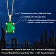 thumbnail image 2 of Gem Stone King 14K Yellow Gold Green Nano Emerald Pendant Necklace | 2.00 Cttw | Gemstone May Birthstone | Oval 10X8MM | Gold Necklace for Women | With 18 inch Gold Chain, 2 of 6