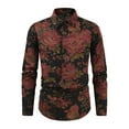 thumbnail image 3 of DDAPJ pyju Mens Long Sleeve Floral Dress Shirt Flowered Pattern Print Button Down Shirts Lightweight Linen Shirt Multicolor XL, 3 of 5