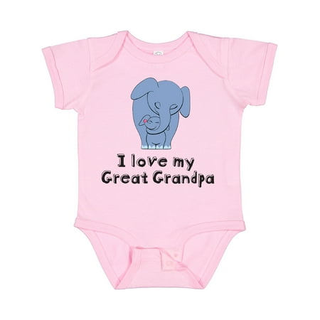 

Inktastic I Love My Great Grandpa Elephant Gift Baby Boy or Baby Girl Bodysuit