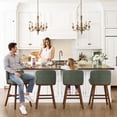 thumbnail image 6 of Carolayne 26" Bar Stool Set of 6 with Upholstered Back, for Home Kitchen, Sage Green, 6 of 7