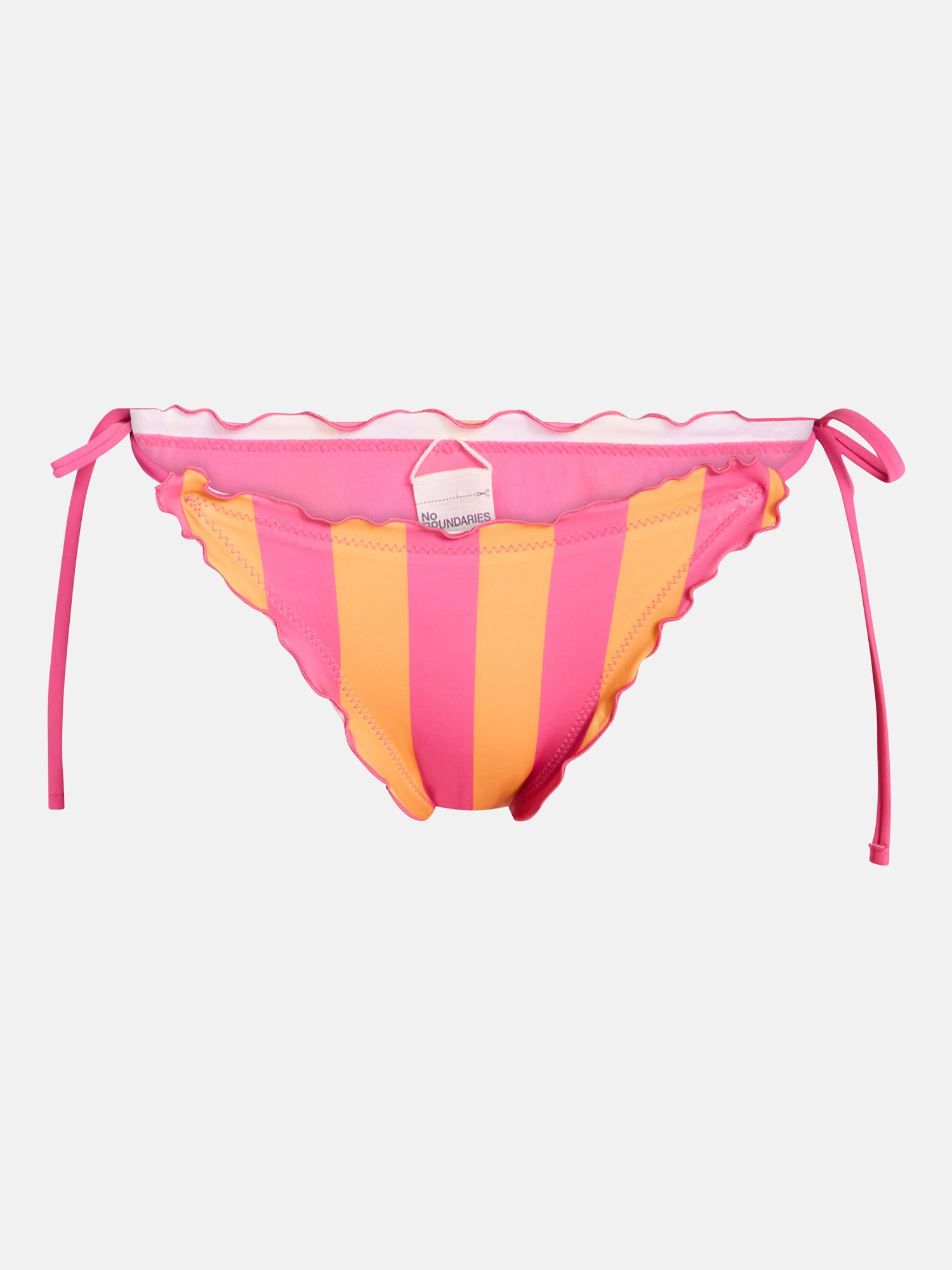 No Boundaries Striped Side Tie Bikini Bottoms, Women's XXS-XXL