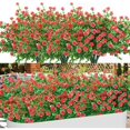 thumbnail image 1 of ZOELNIC 8 Bundles Outdoor Artificial Flowers UV Resistant Fake Boxwood Plants Faux Plastic Greenery for Indoor Outside Plants Garden Home Decor, Red, 1 of 8