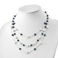 thumbnail image 2 of Sterling Silver Rhodium-plated 6-10mm White and Black Freshwater Cultured Pearl Layered 17 inch with 2 inch Extension Necklace QH5422, 2 of 4