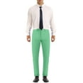 thumbnail image 2 of INSPIRE CHIC Dress Pants for Men's Solid Stretch Flat Front Work Chino Trousers 38 Green, 2 of 5