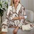 thumbnail image 6 of Honeii Cowboys Riding Horses print Women's Pajama Sets Long Sleeve Button Down Sleepwear Nightwear Soft Pjs Lounge Sets-, 6 of 7
