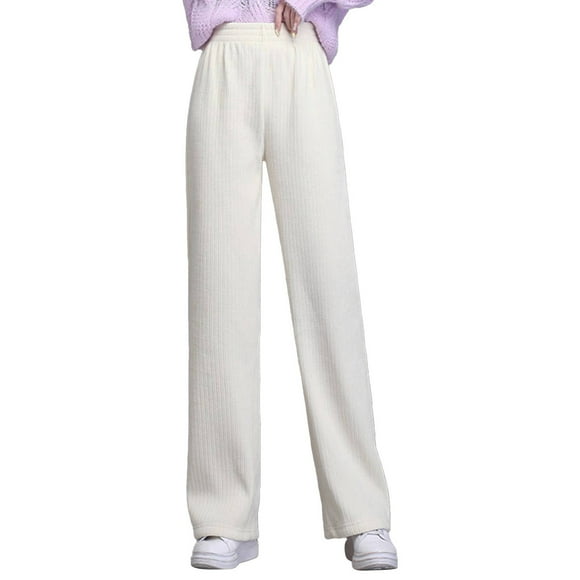 Outfmvch Joggers For Women High Waisted Jeans For Women Straight Tube Thermal Insulation High Harlan Plush Waist Pants Thickened Casual Pants Loose Women'S Casual Pants Cargo Pants Women White L