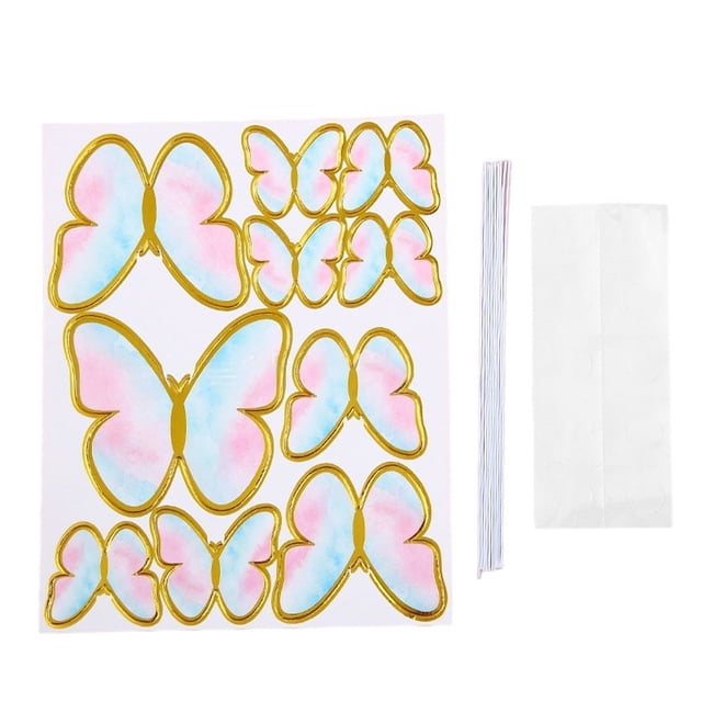 Youkk 10 Pieces Stamping Gold Insect Cake Pastry Decor Decoration Baking Simulation Butterflies Party Shape Cakes Sign Dessert Type 6 1Set