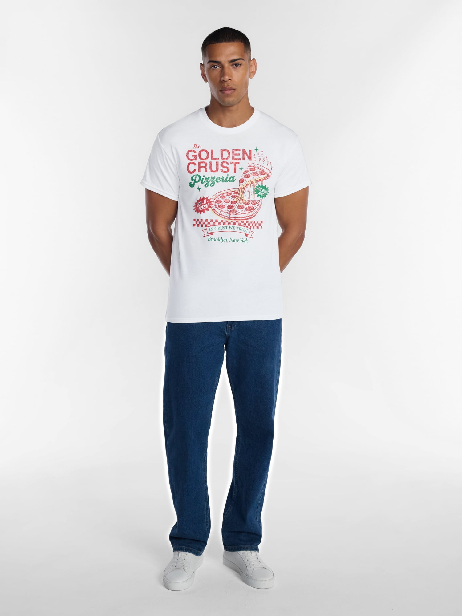 Humor Men's and Big Men's Golden Crust Pizzeria Graphic Tee, Size S-3XL