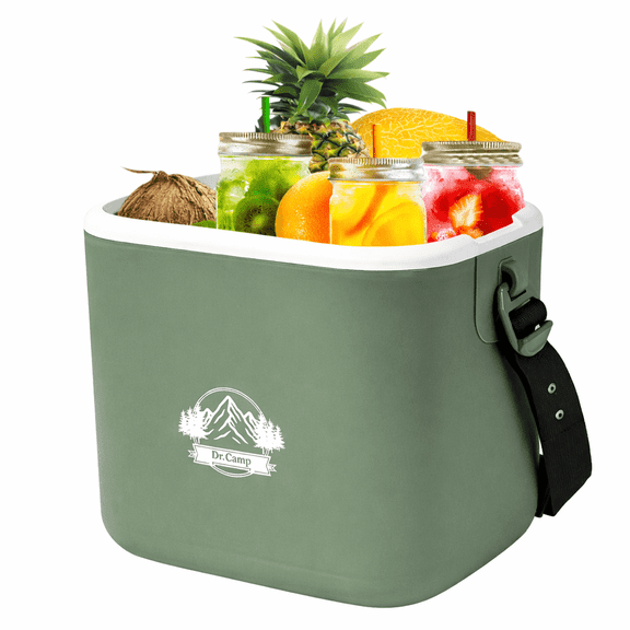 Vivicreate Portable Insulated Cooler Box with Adjustable Shoulder Strap, Small Hard Ice Chest for Camping, Picnic, Beach, Travel, Outdoor Food and Drink Storage