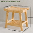 thumbnail image 3 of Shower Stool with Handles, Waterproof Shower Chair for Inside Shower, Small Shower Stool with Storage Shelf, Bathroom Stools 2-Tier Spa Seat for Adults Elderly, Wood Color, 3 of 7