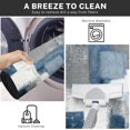thumbnail image 2 of Blue Modern Kitchen Rugs Set - Grey White Abstract Mats, Non-Skid Washable, Geometric Painting Runner Rug, Graffiti Art Kitchen Decor, Set of 2, Ideal for Contemporary Kitchens, 2 of 6