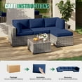 thumbnail image 6 of Clouddwell 9-Piece Outdoor Cushion Set for 4-Seat Wicker Sectional - Waterproof, High-Resilience Foam (Navy Blue), 6 of 8