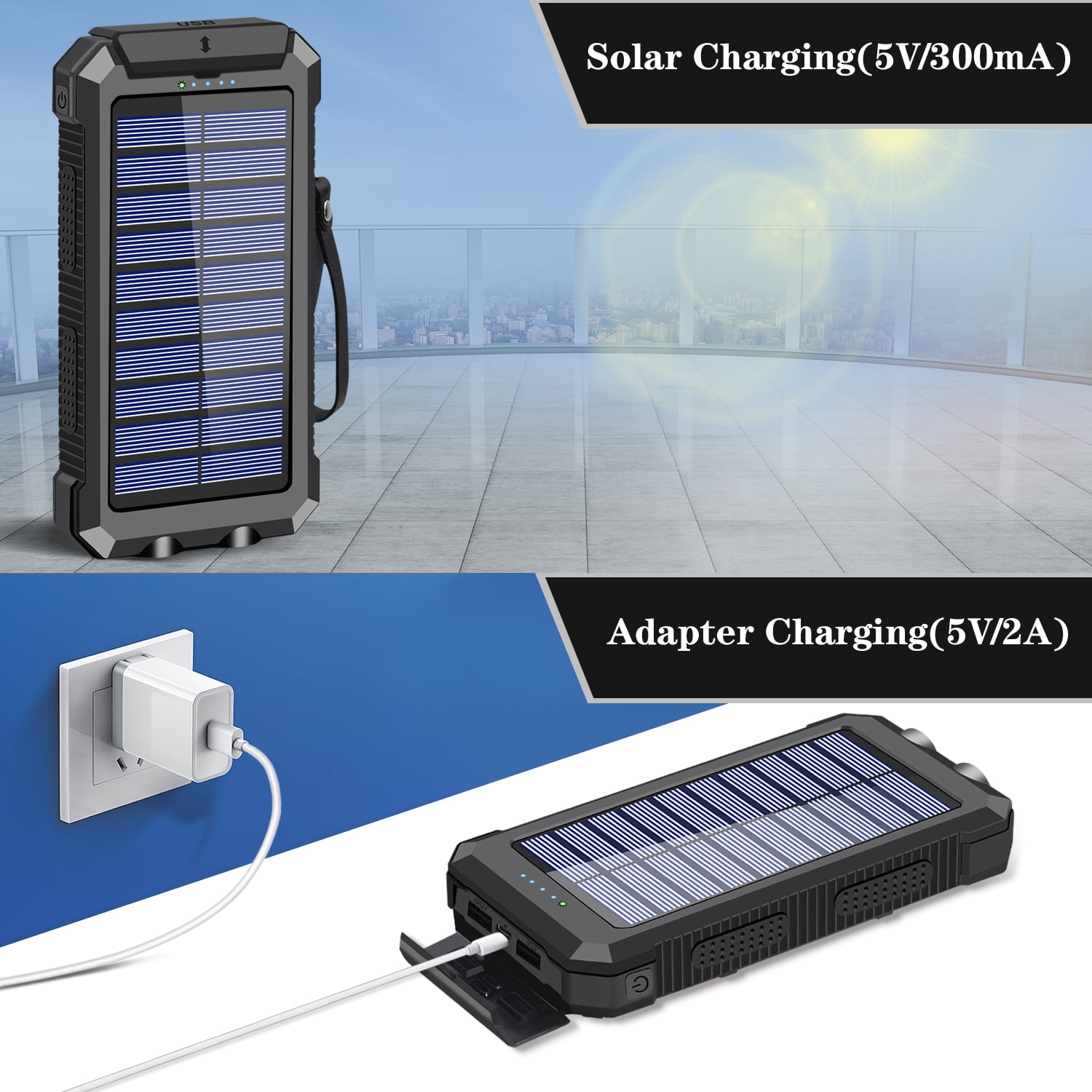 30000mah Solar Charger Portable LED Outdoor Power Bank with Charging C –  coldiscoming