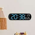 thumbnail image 3 of Reloj despertador digital, reloj de escritorio conmutable  degreeF/ degreeC, visualización de temperatura, fecha y semana, reloj calendario para mesita de noche, Azul mayimx  Reloj despertador digital, 3 of 7