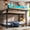 Natural, variant on Twin XL over Twin XL Size Metal Bunk Bed with USB Ports & LED Lights, Storage Shelves, Natural