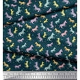 thumbnail image 3 of Soimoi Blue Cotton Cambric Fabric Wild Animal Decor Fabric Printed BTY 56 Inch Wide, 3 of 3