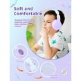 thumbnail image 3 of Auriculares Bluetooth para niños YOYOTUNE para colocar sobre las orejas con micrófono 10H, color morado, 3 of 7