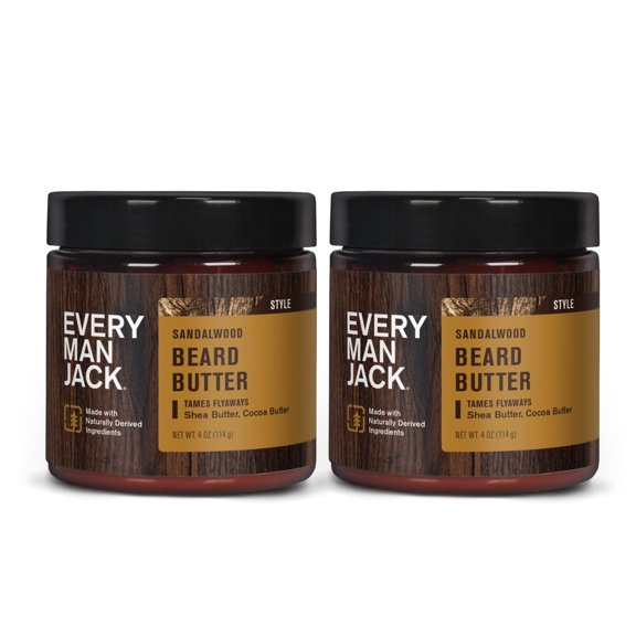 Manteca para barba Every Man Jack Subtle Sandalwood 120 ml (paquete de 2)