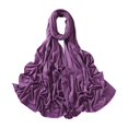 thumbnail image 2 of Pañuelo para la cabeza para mujer, protección solar, suave, cómodo, color sólido, para envolver el cabello Violeta claro, 2 of 8