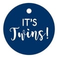 thumbnail image 1 of 100 PCS It's Twins Cricle Baby Shower Hang Tags Baby Shower Favor Gift Paper Tags, 1 of 1